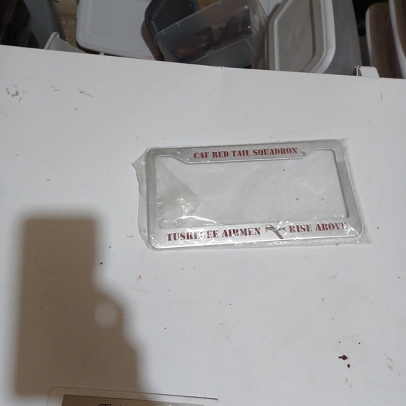 CAF red tail squadron Tuskegee airmen rise above license plate frame pre owned - Picture 1 of 7